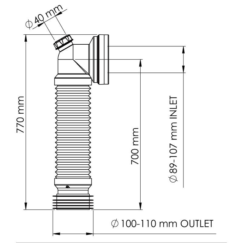 S Extendable Pan Connector with Outlet Bathroom Accessories TYDE